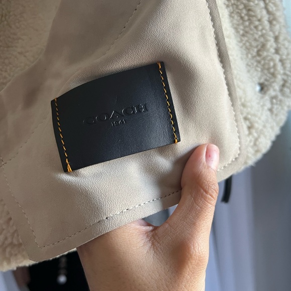 COACH Shearling Moto Leather Jacket 100% Lambswool NEW Size 4 - Picture 13 of 14